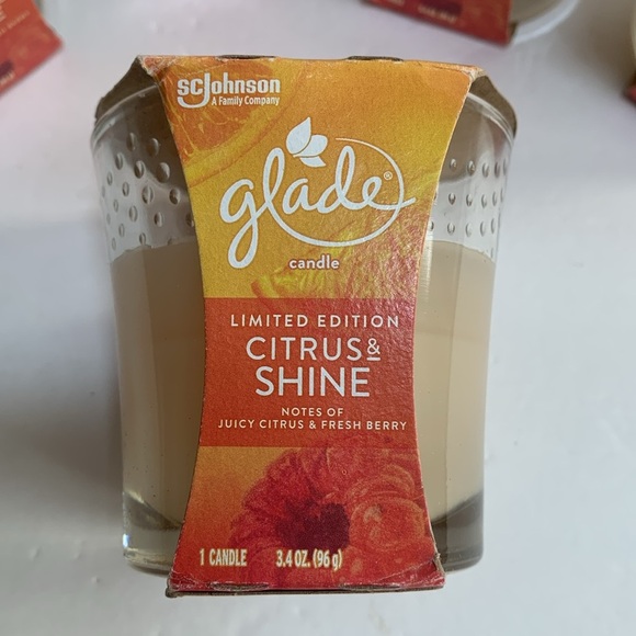Glade Glass Candle Citrus & Shine Candle Lot (5)-3.4 oz Limited Edition New - Picture 2 of 6